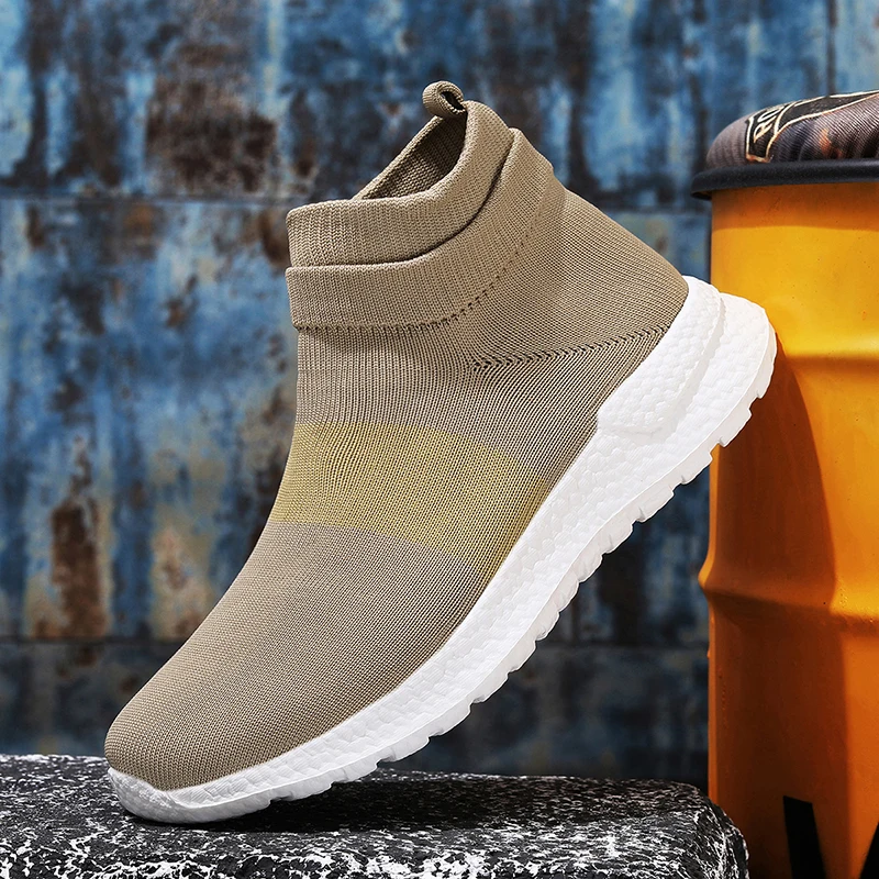 

Mens Walking Shoes Breathe Mesh Fabric Lightweight Fashion Casual High Top Ankle Protection Daily Outdoor Athletic Jogging Shoes