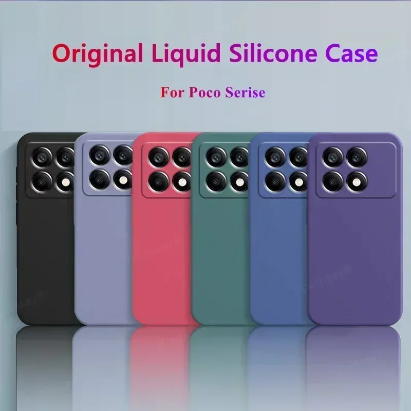 For Poco X6 Pro Case For Xiaomi Poco X6 Pro Cover Coque Original Liquid Silicone Soft TPU Phone Funda Poco X6 X5 M6 Pro M5 M4