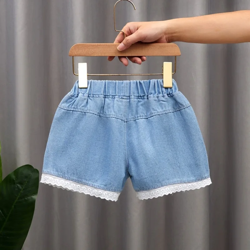 Girls Summer Jeans Heart Pattern Girls Short Jeans Newest Kid Jeans Casual Style Children Clothes 4 6 8 10 12 Years