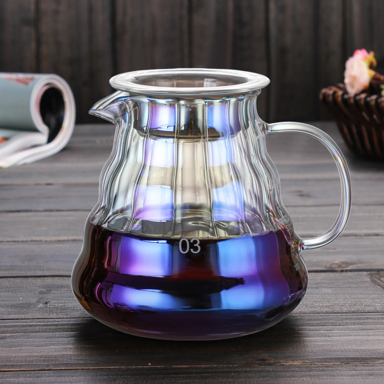 300/500/700ml Glass Coffee Kettle Drip Kettle Coffee Pot Colorful Glass Coffee Kettle Cloud Shaped Coffee Server Teapot