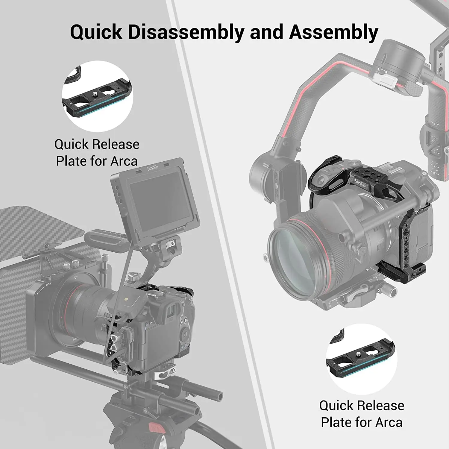 SmallRig kamera do aparatu Canon EOS R5/EOS R5 C /EOS R6 lustrzana kamera EOS R5 /R5 C /R6 stop aluminium \