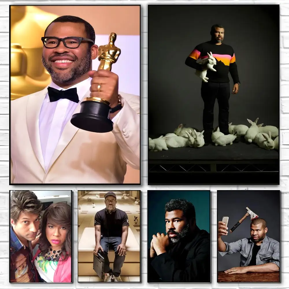 Meegan Comedy Actor J-Jordan Peele Poster  High-definition Art Sticker Self Adhesive Waterproof Home Decoration