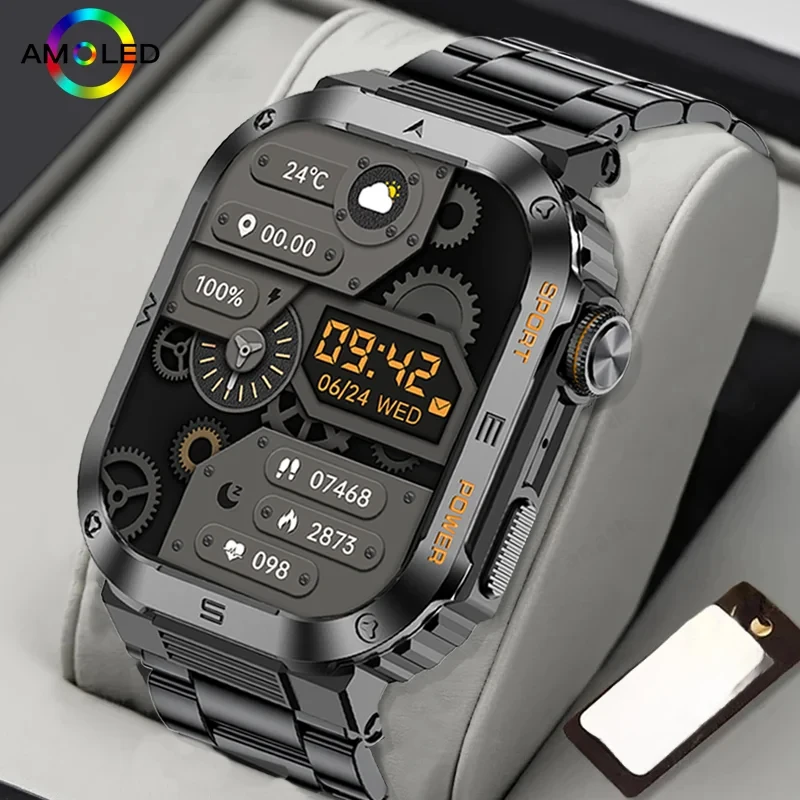 

2025 New Military Smart Watch Men GPS Tracker Bluetooth Call Fitness Waterproof Sport Smartwatch for Android