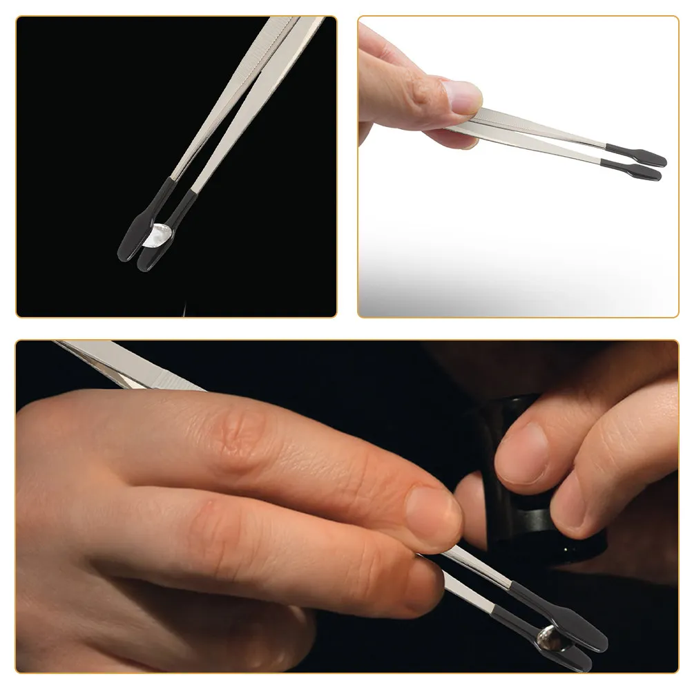 5Pcs Flat Tweezers Set Eyelash Applicator Multipurpose Craft Tweezers for Jewelry Stamp Collecting Eyelash Applicator Tool