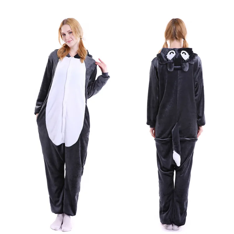 Pigiama per bambini pigiama per adulti Animal Kigurumi Wolf Costume Cartoon Anime vestiti Cosplay per bambini Boy Winter Warm Onesies