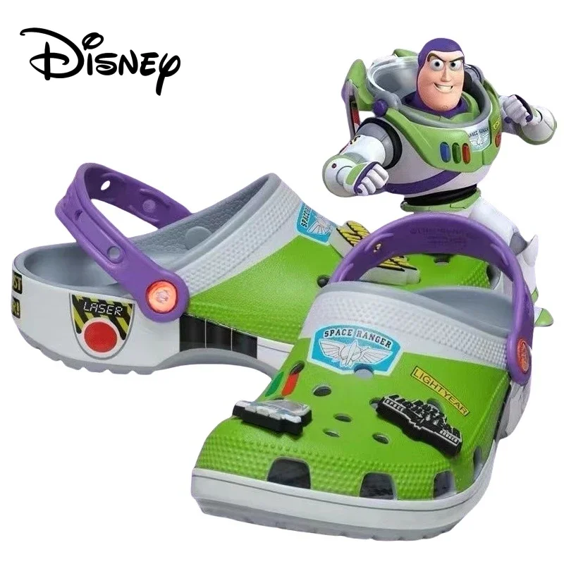 شباشب للأطفال من الرسوم المتحركة Anime Buzz Lightyear من Disney Toy Story كاوبوي وودي أحذية أطفال صنادل شاطئ لطيفة أحذية حديقة غير رسمية