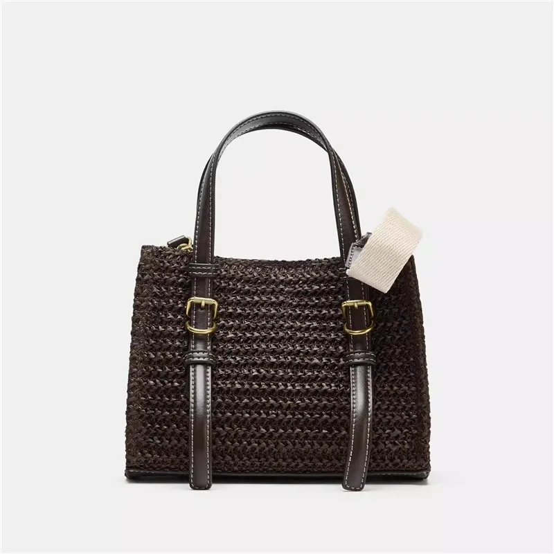 

Брендовая тканая сумка-тоут: новая модная, элитная, летняя, для пляжного отдыха, на плечо, универсальная, повседневная, сумка-мессенджер