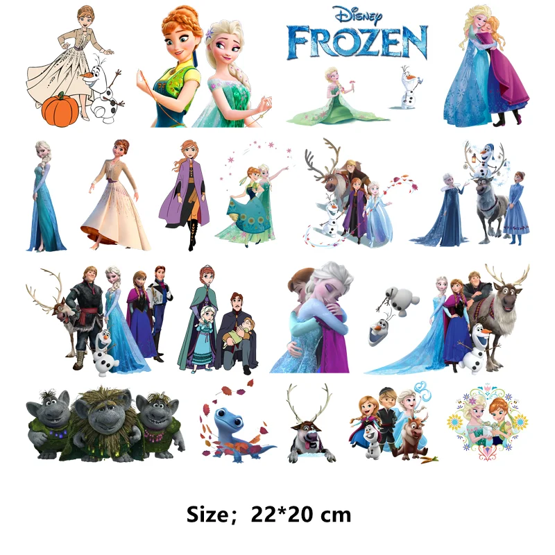 Disney movies Frozen Anna and Elsa fusible clothing patches thermo-stickers for children Ironing applications