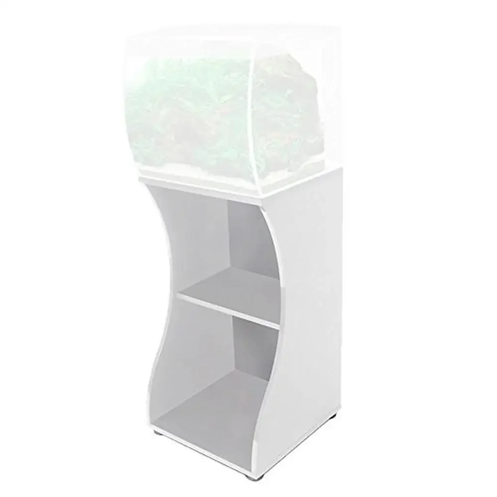 Aquarium Stand 57L/15 US Gal Tanks Sturdy Modern Design with Convenient Storage Shelf Easy Assembly White Compatible with  Flex