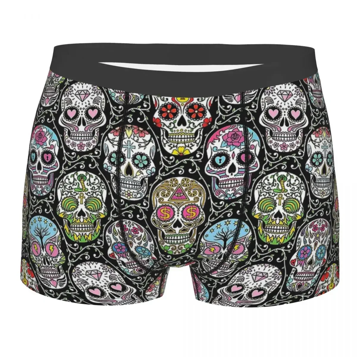 Mexican Skull Pattern Man's Boxer Briefs Skeleton Skull Bone Highly Breathable Underwear Top Quality Print Shorts Birthday Gifts