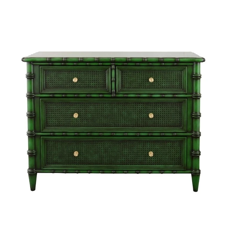 

&c American Retro-Style Solid Wood Five-Drawer Cabinet French Designer Entrance Sideboard for Bedroom Balcony or Living Room