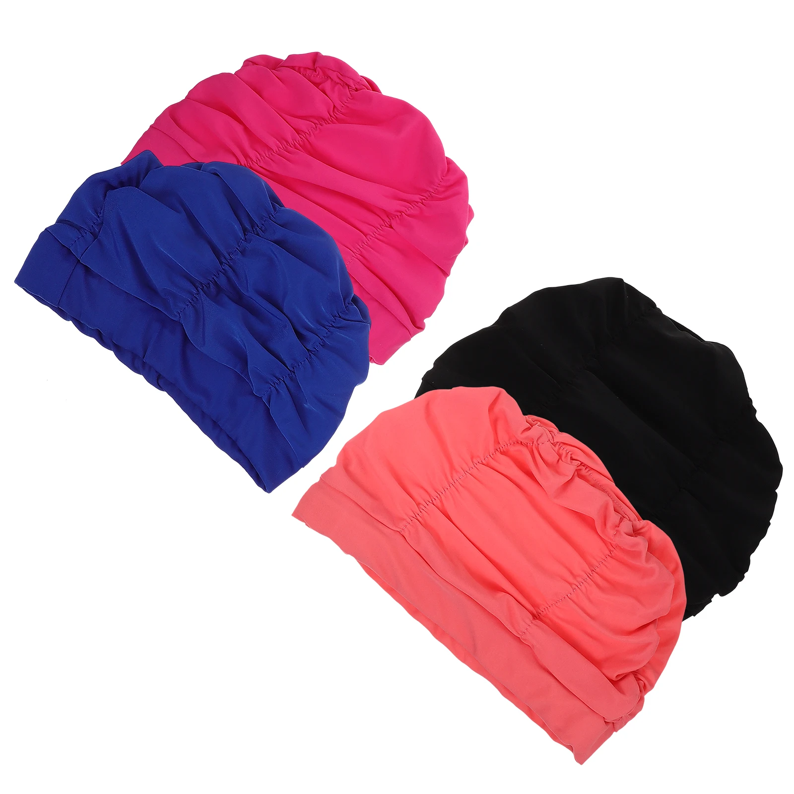 

4 Pcs Women's Swimming Hat Hats & Caps Long Hair Bathing Girl Nylon Girls for and Best