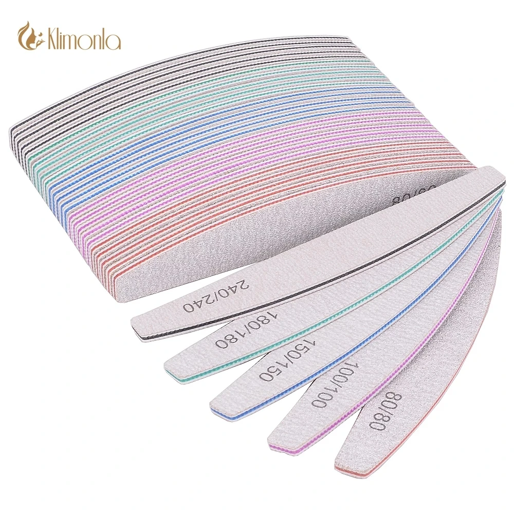 

5/10Pcs Professional Nail File 100/180 Sandpaper Strong Thick Nail Files Sanding Half Moon Lime nail accessories and Tools