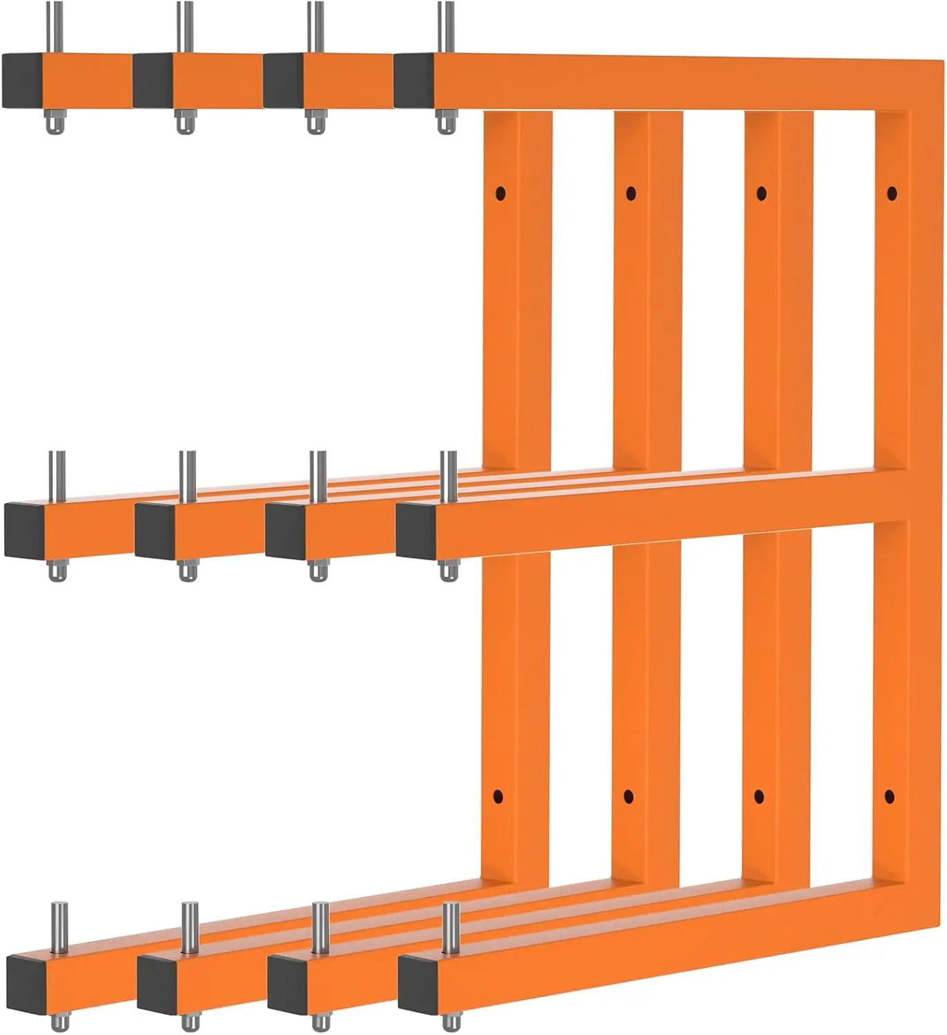 

Wall-Mounted Lumber Storage Rack, 6-Level Heavy Duty Metal Organizer, 1320 LB Capacity, Orange Garage Wood Storage (4 Pack)