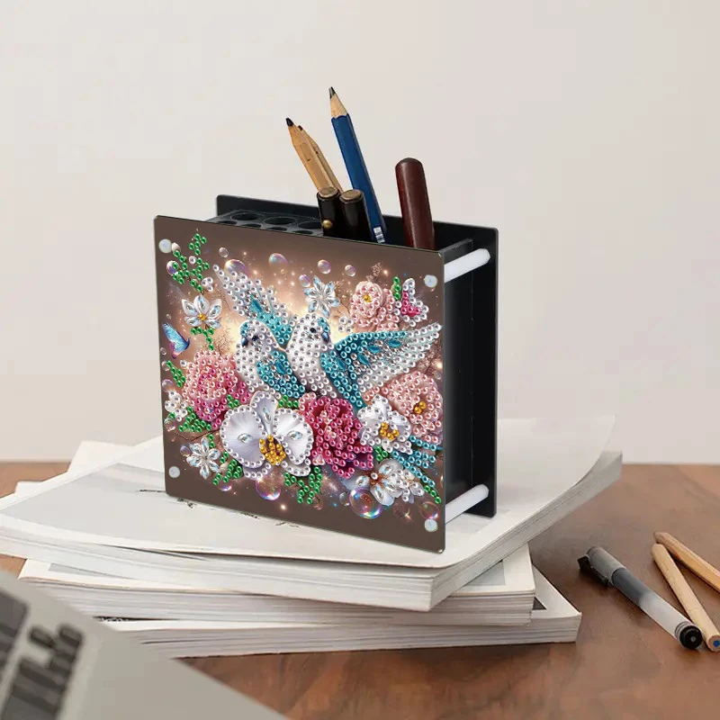 Diamond Painting Kits Seaside Diamond Art Pen Holder Kit Rhinestones Pencil Organizer Pen Organizer Desktop Ornaments for Girls