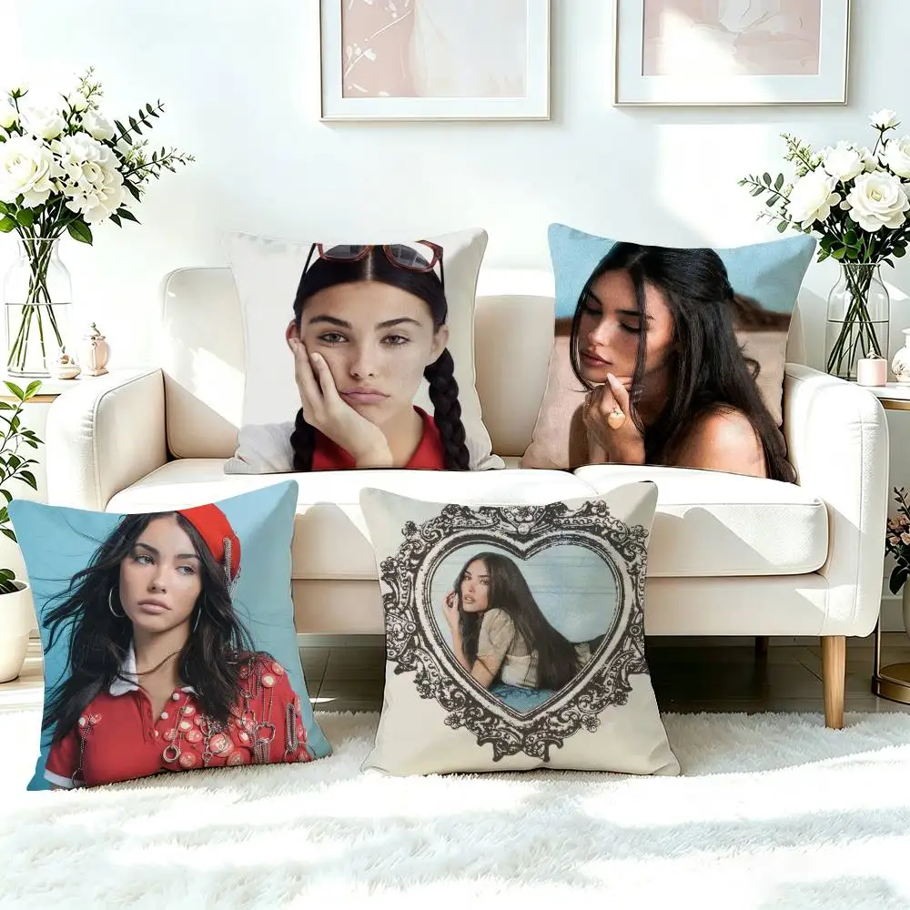M-Madison B-Beer  Pillow Case Square Double-Sided Sofa Cushion Cover Bedroom Bedside Pillow