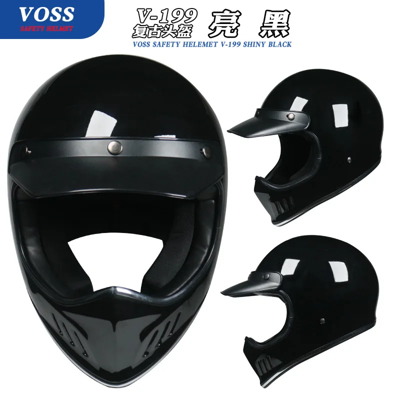 

Vintage Full Face Motorcycle Helmet Scooter Capacetes Para Moto Riding Cascos PU Leather Lining DOT Approved Casque Kask Helm