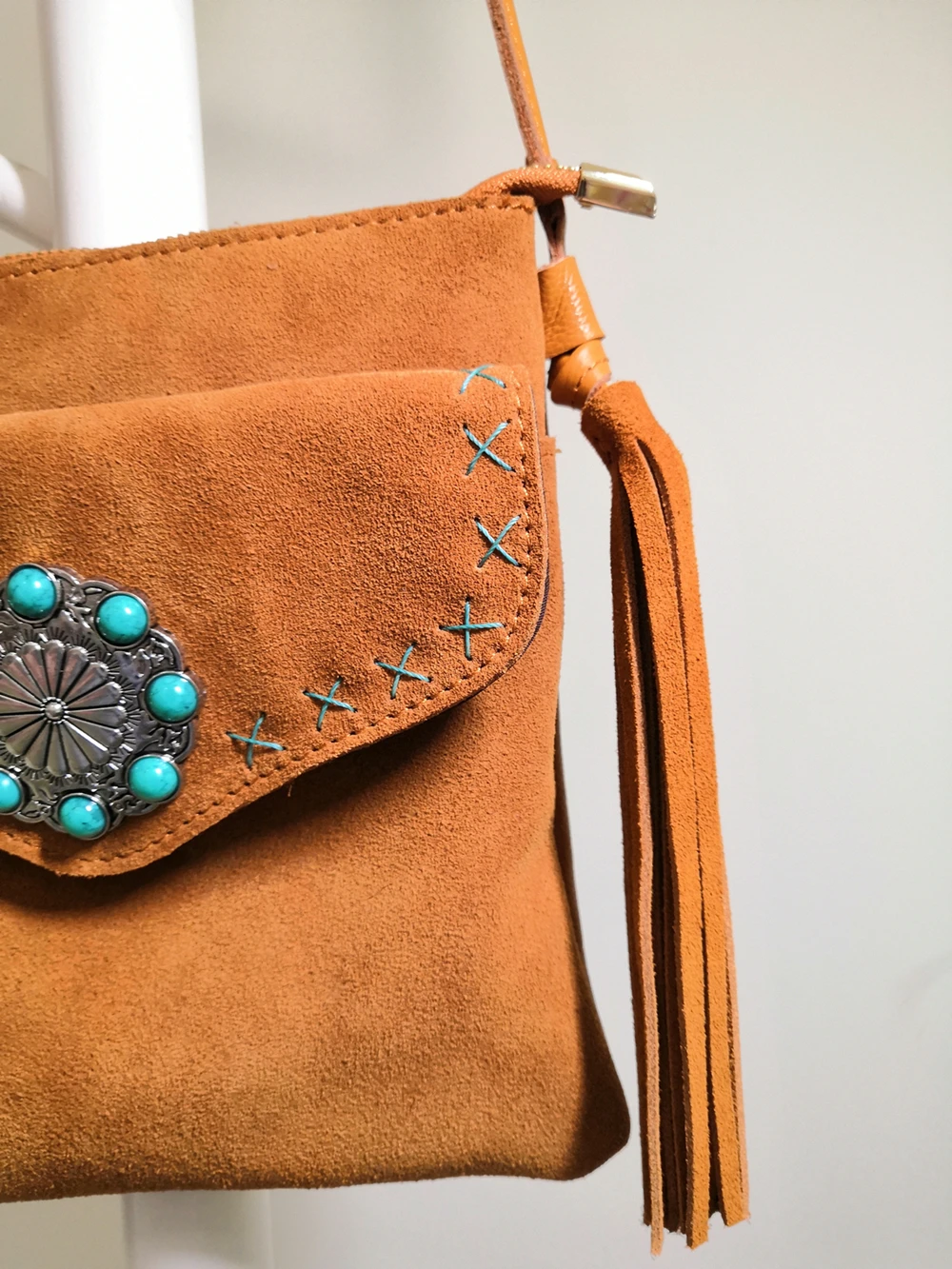 Imagem -05 - Bolsa Feminina de Couro Legítimo Boêmio Bolsa de Mão com Aba Estilo Boêmio Boho Chique Tanga Vestido de Alça para Celular