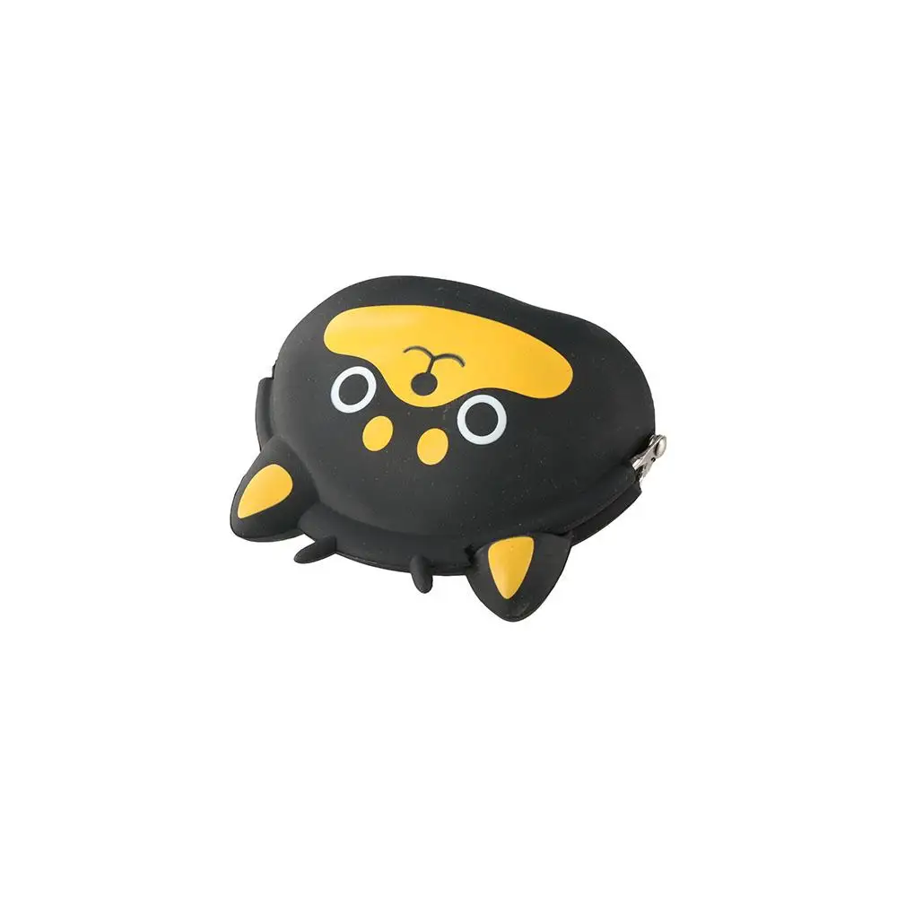 Casual Solid Color Cartoon Silicone Coin Purse INS Mini Small Animal Wallet Portable Waterproof Data Cable Storage Bag Outdoor