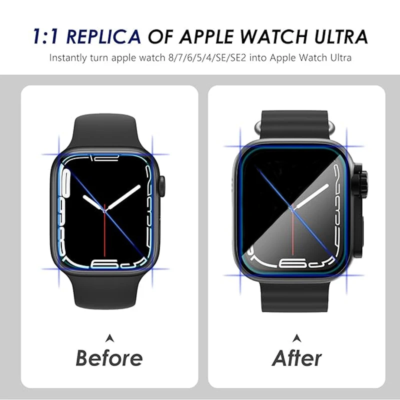 Privacy Screen protector for Apple Watch case 41MM 40MM 44MM 45MM Anti-spy Cover Tempered glass film for Series 9 8 7 6 se 5 4 3