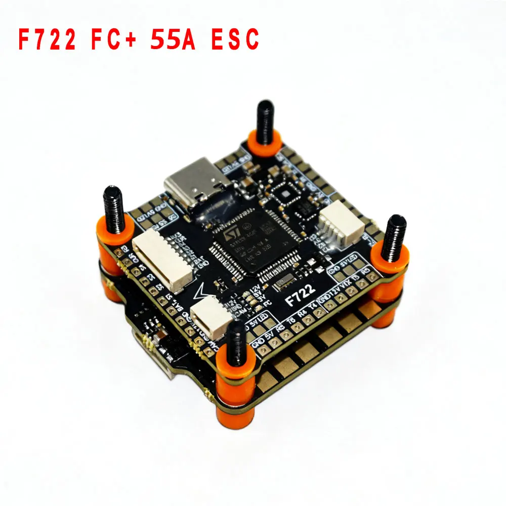 ชุดควบคุมการบิน HPXGRC F405/F722 - ESC 55A, ไจโรความแม่นยำสูง 42688-P, กล่องดำ 16MB, แบบเสียบใช้งานได้ทันทีสำหรับโดรนแข่ง FPV