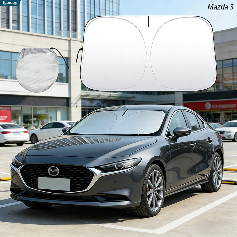 

Windshield Sun Shade For Mazda 3 2019-2025 Car Sunshade Sun Visor Protector Foldable Blocks UV Rays