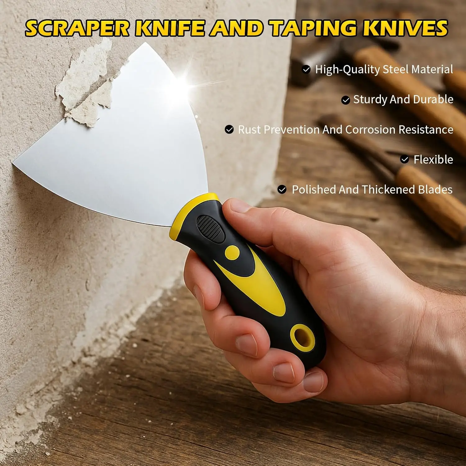 مجموعة سكاكين المعجون المكونة من 18 قطعة، سكين الحوائط الجافة، طقم الحوائط الجافة مع وعاء الطين، سكين ربط 1 بوصة 2 بوصة 3 بوصة 4 بوصة 5 بوصة 6 بوصة، سكاكين تسجيل 7 بوصة 10 بوصة 14 بوصة #4