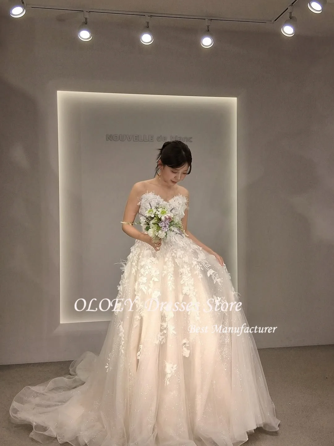 فساتين الحفلات المسائية الوردية المكشكشة من OLOEY مشد حورية البحر الكورية لحفلات الزفاف للنساء فساتين حفلات مخصصة