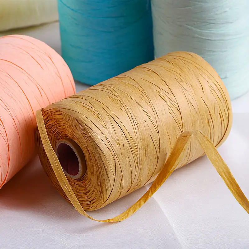 

Raffia Rope Yarn Organic Straw Cords for Knitting Summer Hats Bag, Gift Box Packing, Wrapping Paper Twine, 280m per Roll