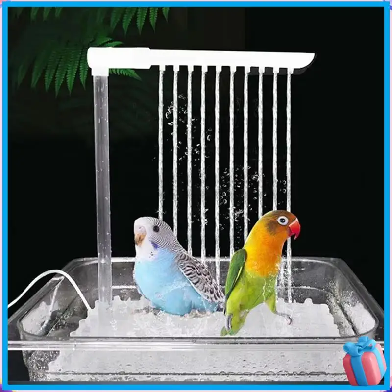 

Discount-Parrot Bath Tub Automatic Shower Box Multi-Purpose Bird Bathtub With Multiple Faucet For Parakeet Cleaning Supplies