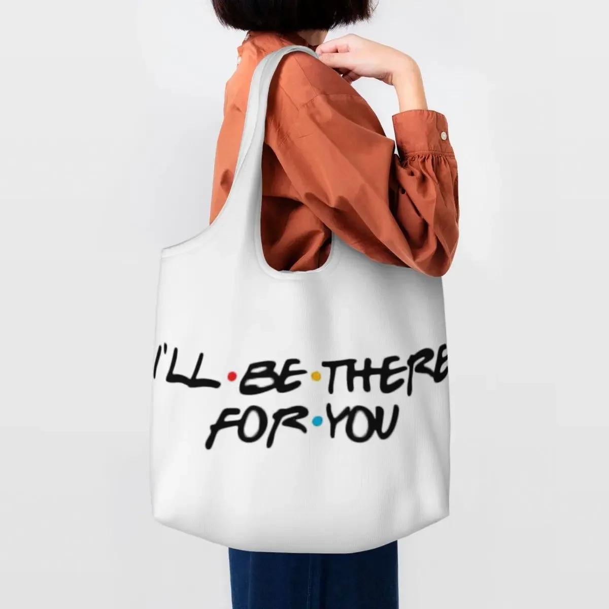 

Cute Friends TV Show Shopping Tote Bags Recycling Groceries Canvas Shoulder Shopper Bag Photography Handbags