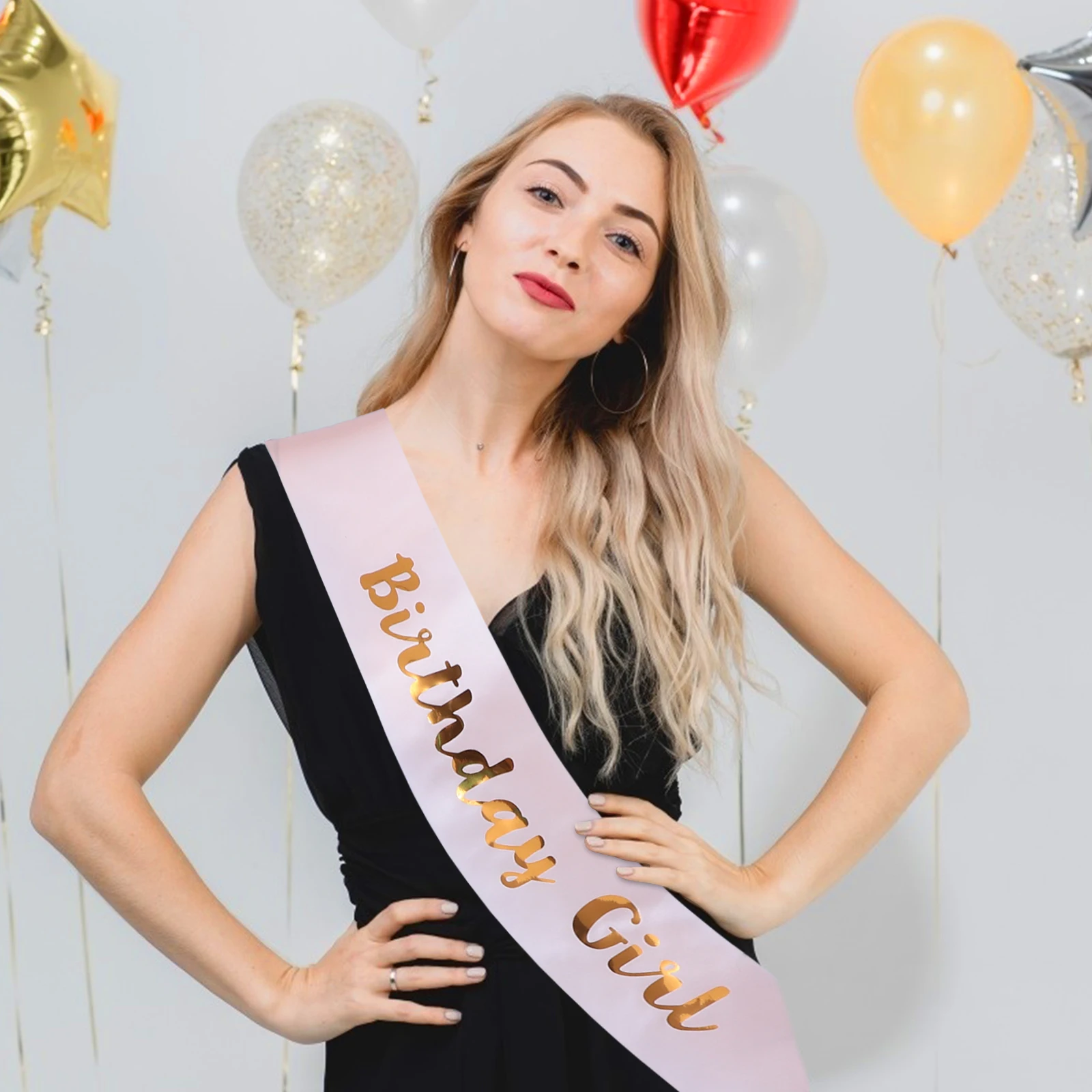 

2pcs Birthday Shoulder Sash Etiquette Strap Golden Decor Party Favor Cloth Decor Sash Premium Material Non Fading Charm Party