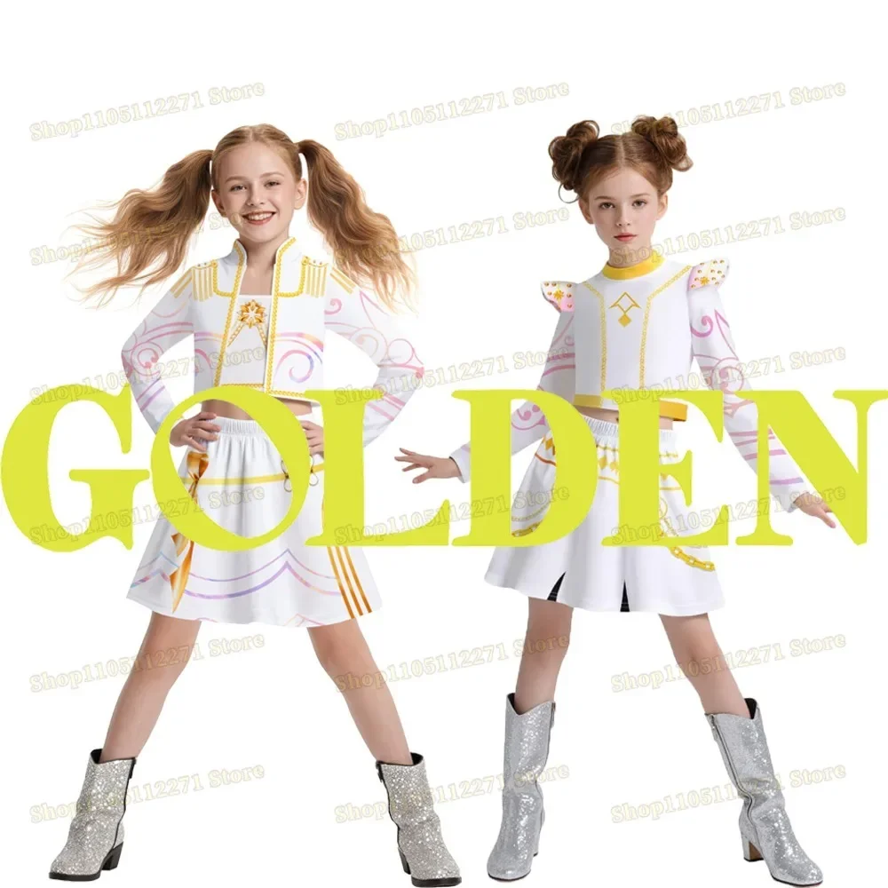 

2025 Kpop Demon Hunters Rumi Zoey Mira Cosplay Huntrix Costume For Girls Clothes White performance costumes