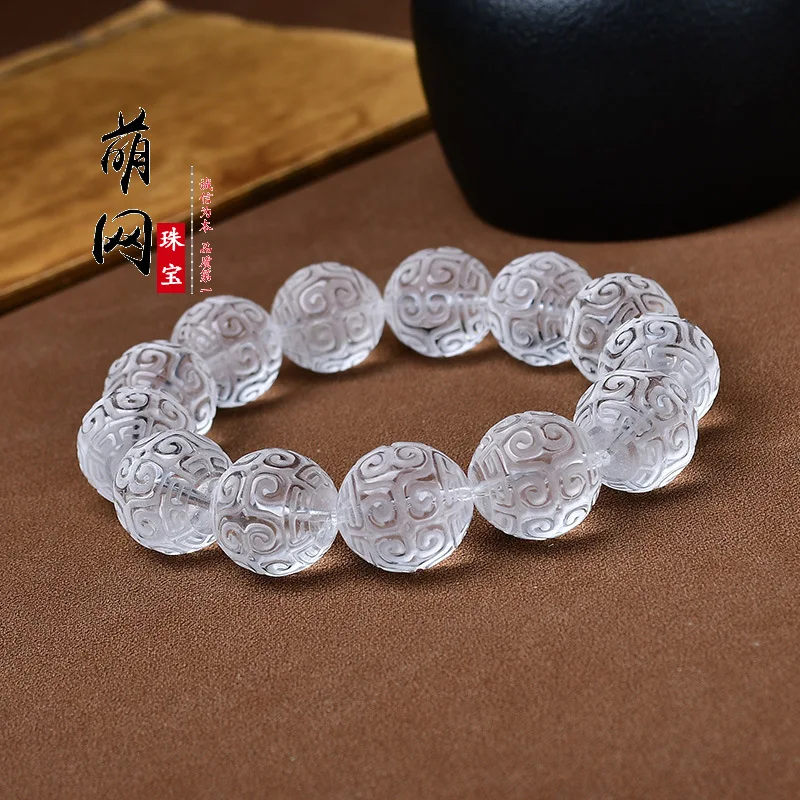 

Натуральный белый с облачным узором, круглые бусины, ювелирный браслет из бисера