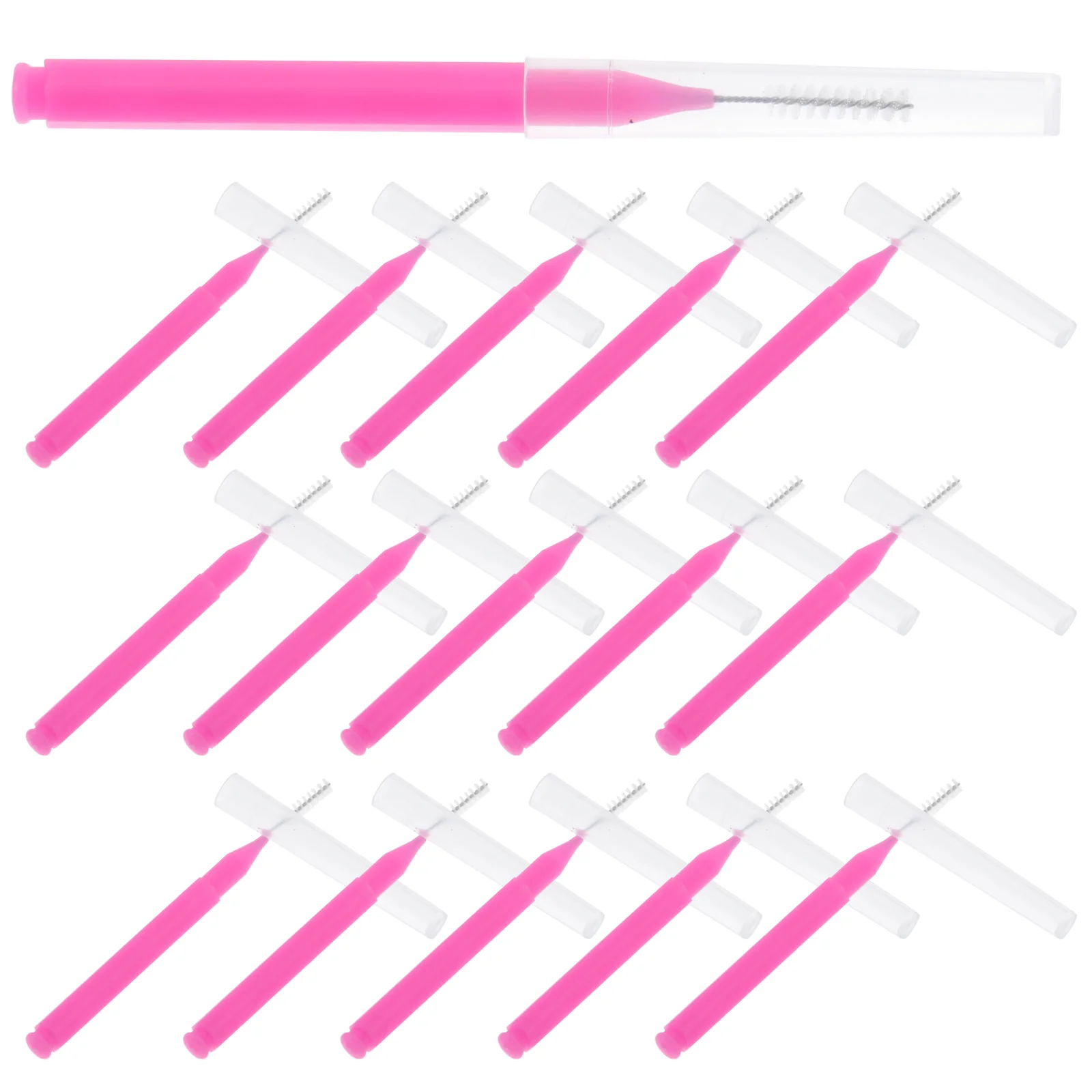 100 Pcs Eyelash Eyebrow Brush Interdental Flossers Makeup Applicators Mascara Wands