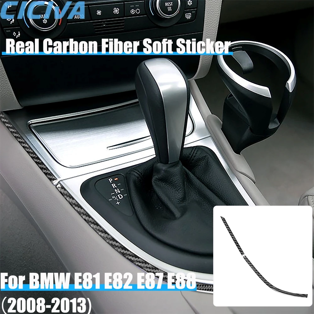 

Carbon Fiber Car Accessories Gear Shift Strip Cover Soft Sticker For BMW E81 E82 E87 E88 1 Series 2008 2009 2010 2011 2012 2013