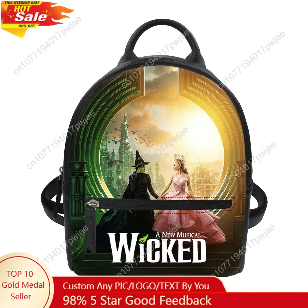 Wicked the Musical Custom Mini Small Backpack Purse Carter Schoolbags Double Shoulder Bag Mini Daypack Leather Travel Bag