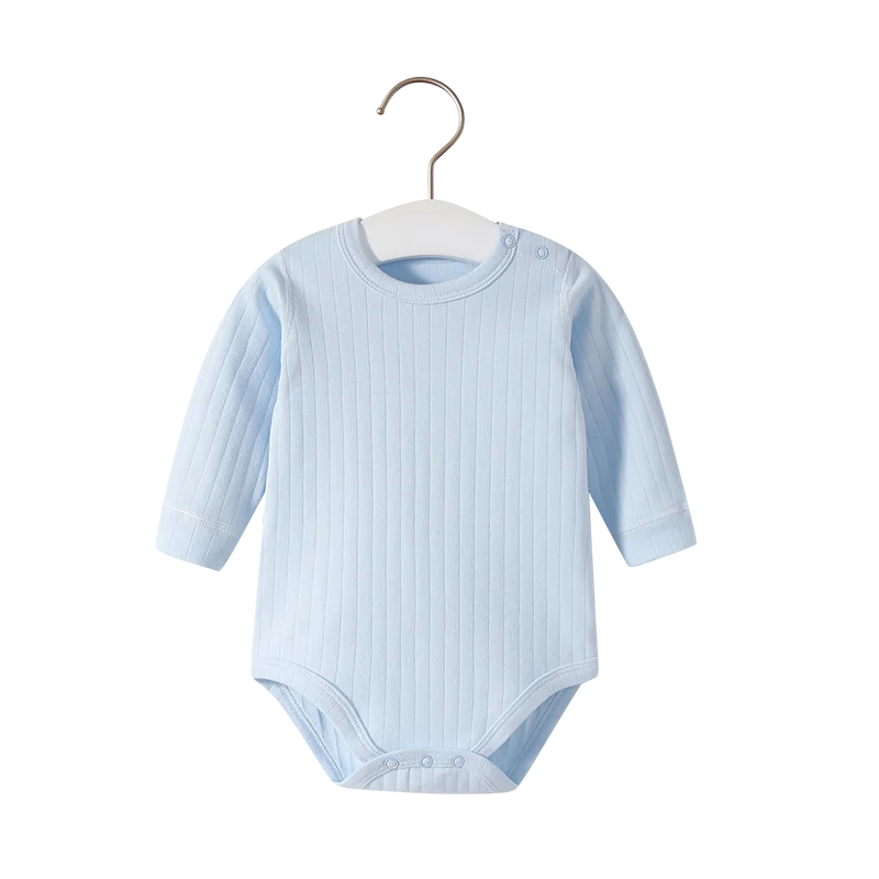 Soft Cotton Long-Sleeved Baby Bodysuit Seamless Sewing Baby Romper Newborn Clothes 0-24 moths Solid Color Infant Jumpsuit