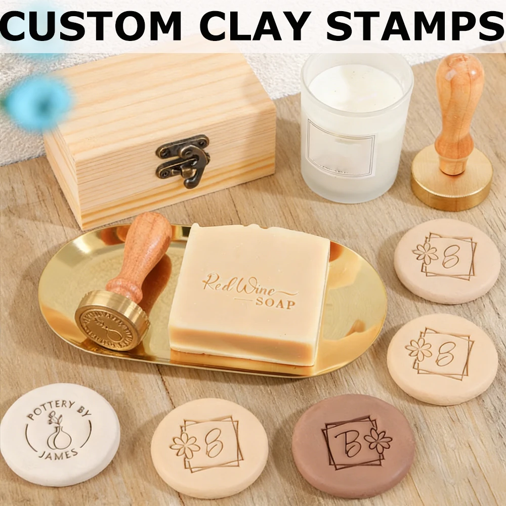 

Custom Pottery Stamp Clay Brass Stamp for Ceramic Custom Text Soap/ice/pottery Stamp for Diy Ploymer Clay Lover Gifts Craft