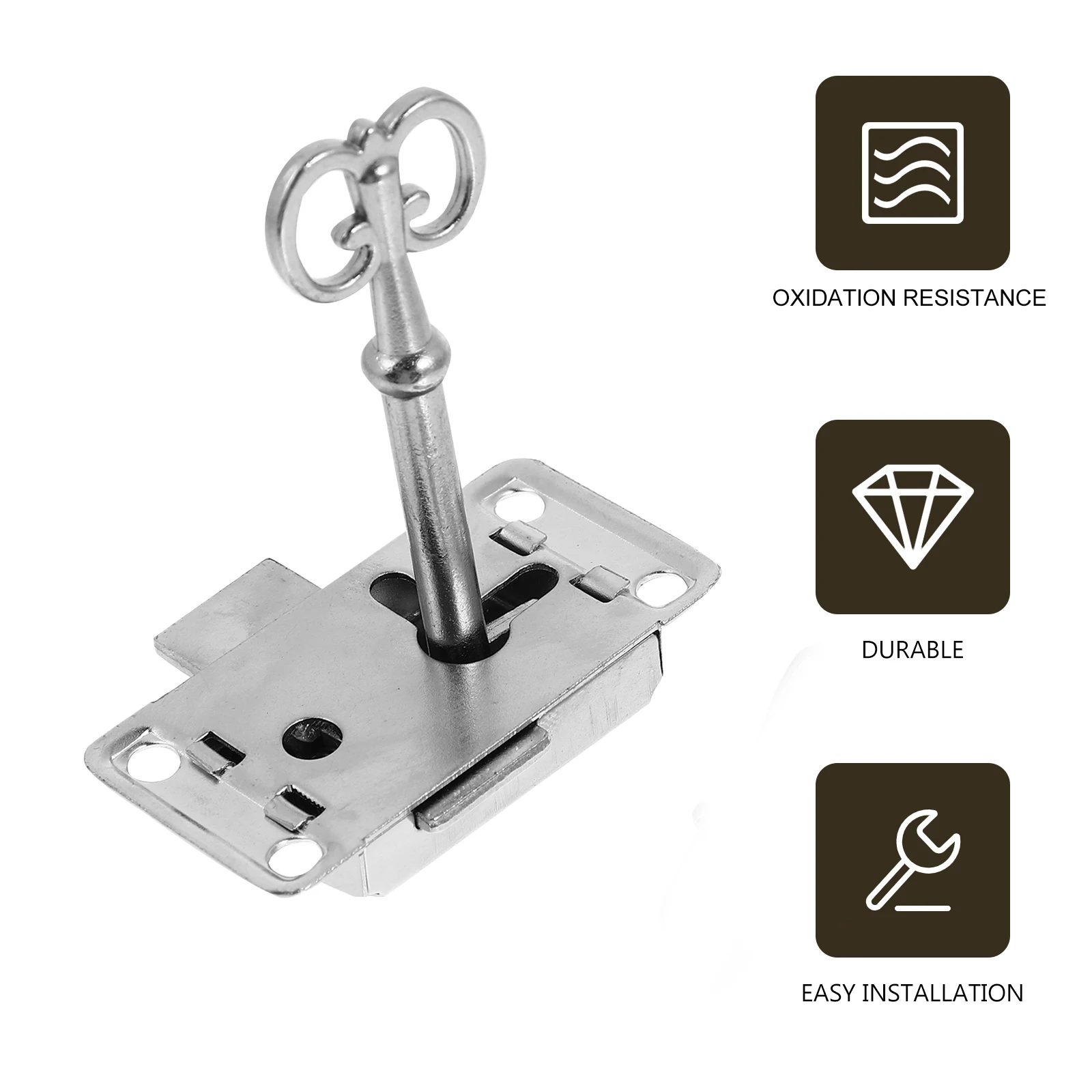 

2Sets Vintage Furniture Locks Jewelry Box Latches Retro Cabinet Locks Decorative Metal Lock Set for Wooden Boxes Drawers