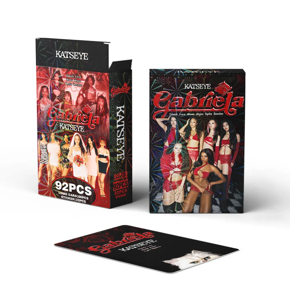 

92 шт./компл. Kpop Idol KATSEYE новый альбом BEAUTIFULCHAOS Lomo карты LARA DANIELA HD печатные фотокарточки наклейки MANON MEGAN фанаты подарок