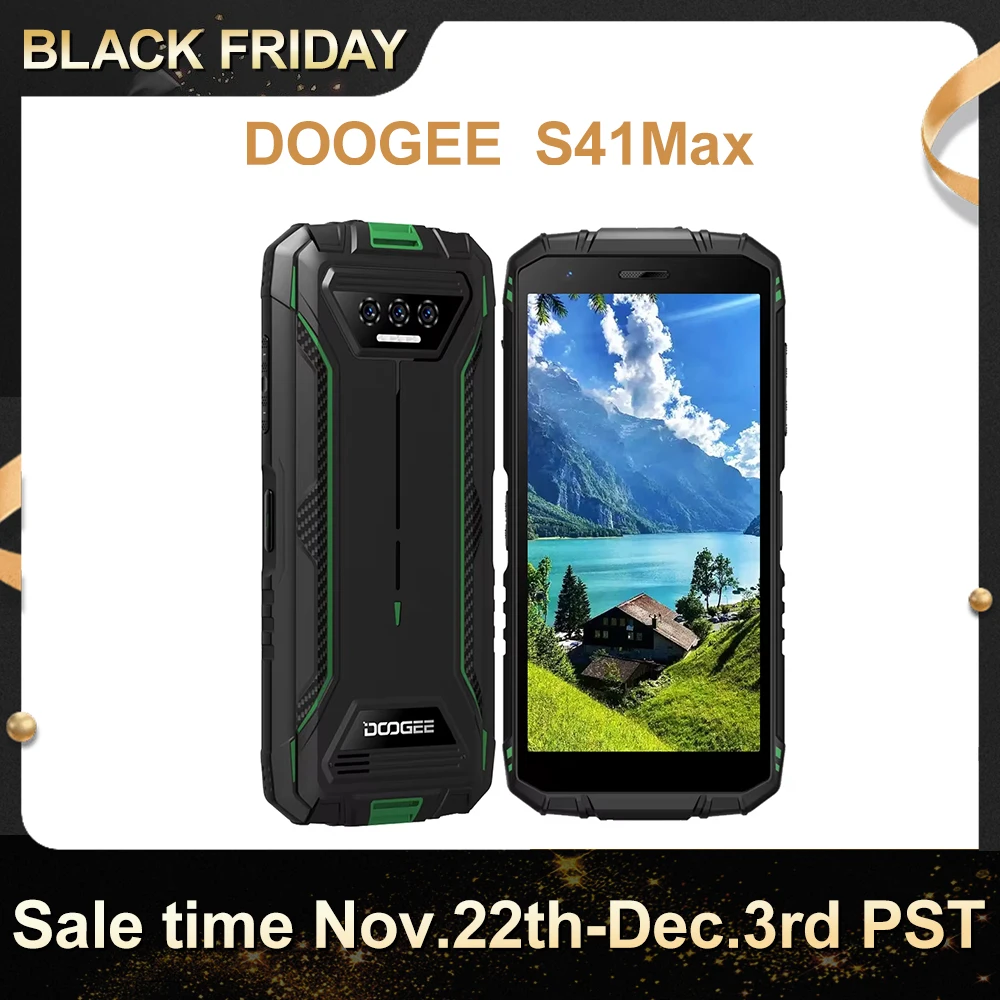 Doogee-Smartphone S41 Max, robusto, 6GB + 256GB, T606, pantalla HD + batería, 6300mAh, 13MP + 8MP, Android 13, NFC/OTG/Dual SIM