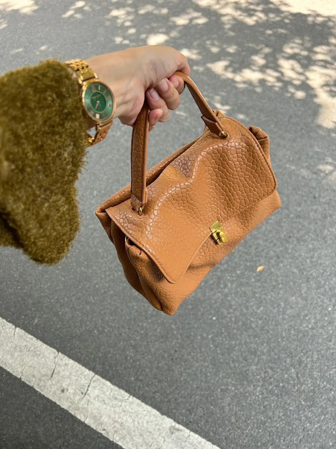 LEFTSIDE Cute Small Design Solid Color Shoulder Bags for Women 2024 Korean Fashion Handbags and Purses Leather Tote Bag