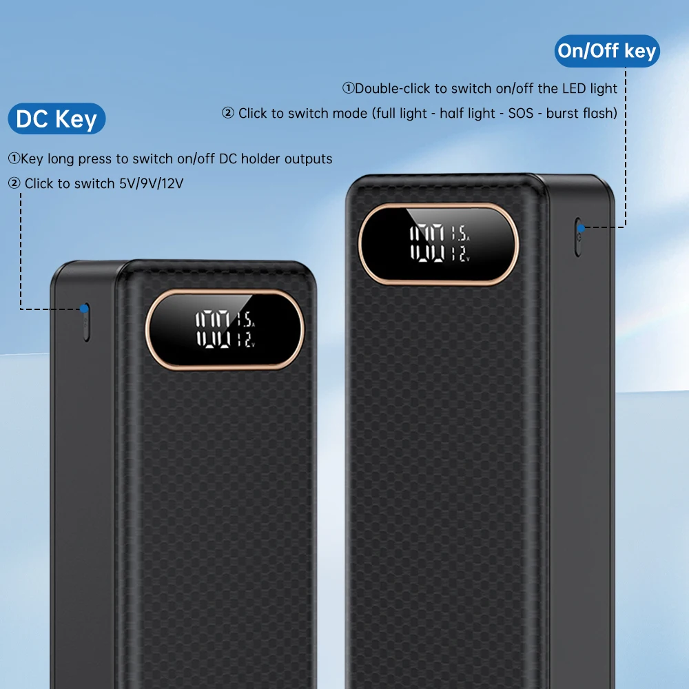 21-teiliges 18650 Batteriegehäuse DIY Mobile Power Box, lötfreies 22,5W Schnellladegerät mit DC/USB/Type-C Ausgang und LED-Licht für Outdoor-Stromversorgung – Detail 8