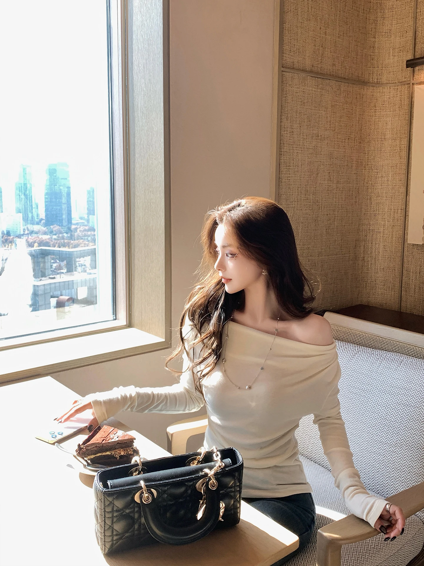 

Футболка Lilylikes Luxury из шерсти и лиоцелла, двусторонняя, с открытыми плечами, повседневная, приталенная, для ежедневной носки, с длинным рукавом