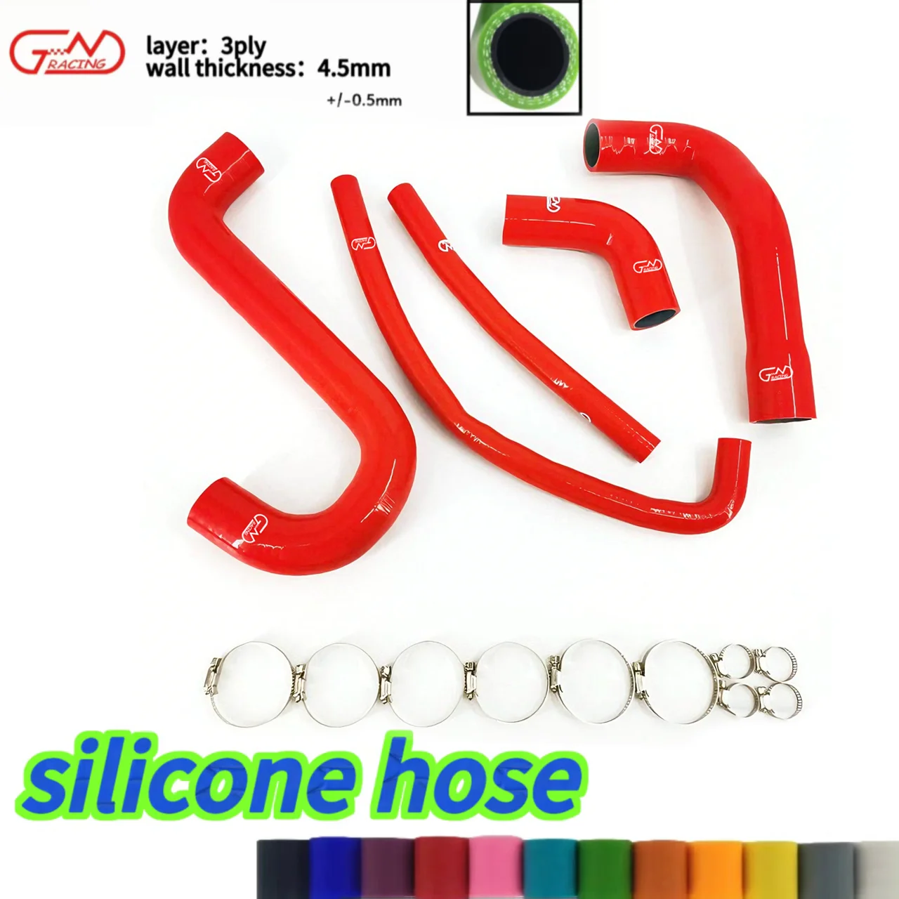 JN RACING silicone hose with clamps Silicone Radiator Coolant Heater Hose FOR Alfa Romeo SZ RZ ES-30 Sprint 89-93