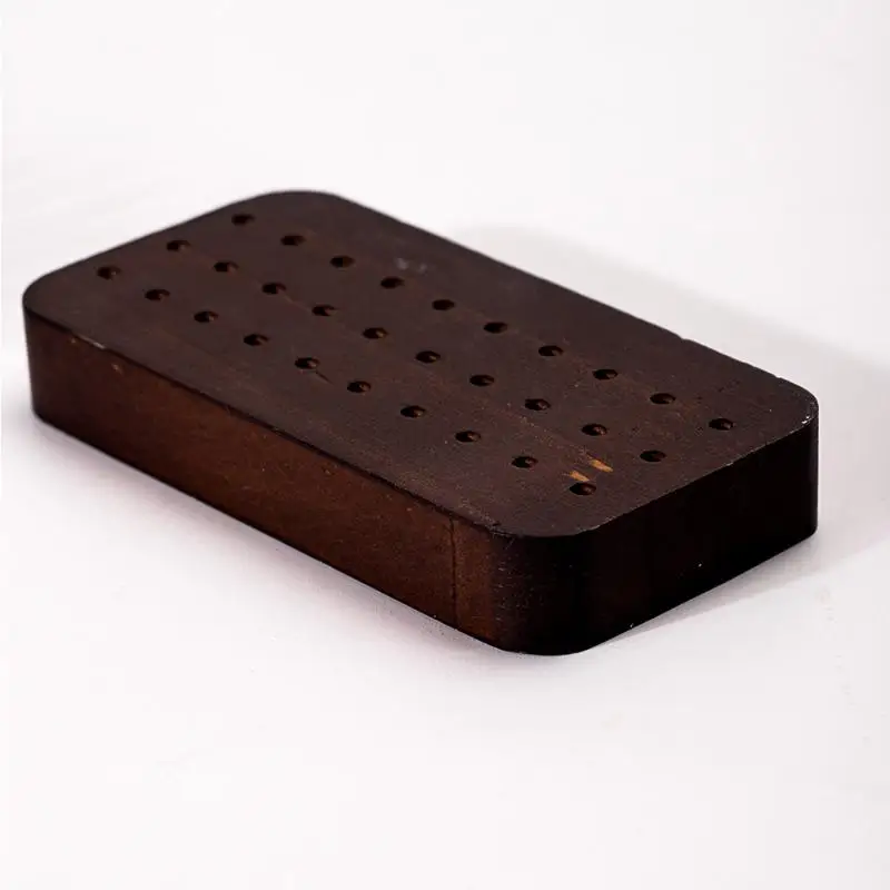 30スロット研磨ヘッド収納ウォールナットウッドネイルドリルビットオーガナイザートレイデスクトップディスプレイスタンドマニキュアツール