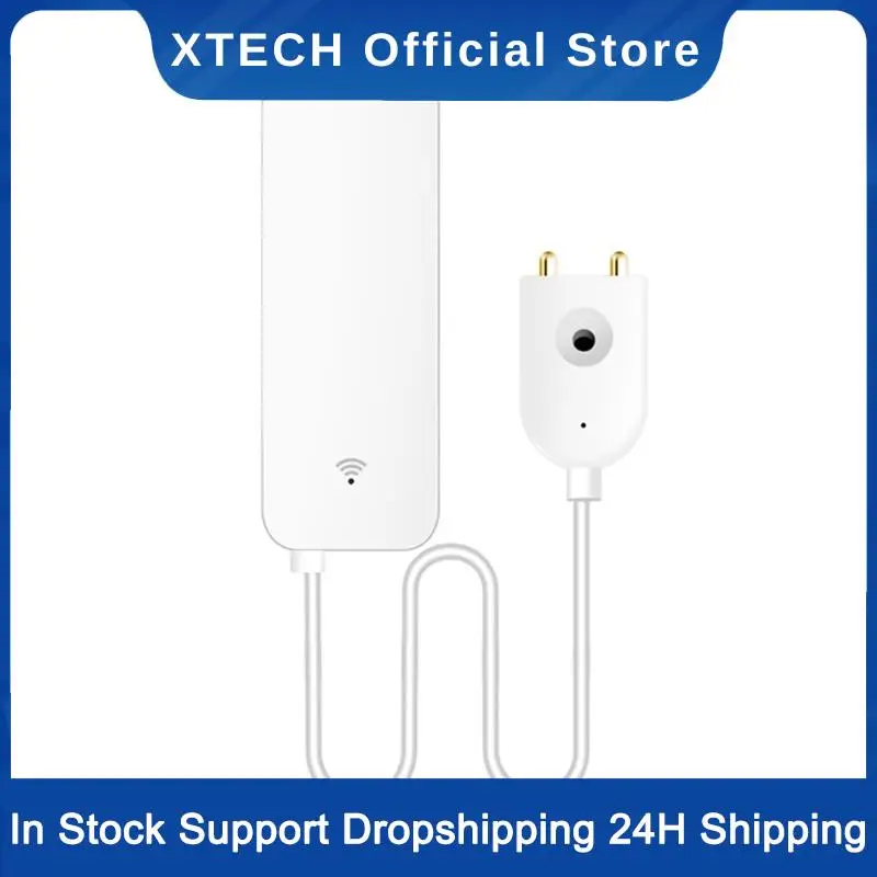 XTECH Tuya Zigbee Smart Water Leak Sensor Water Overflow Level Detector Security Alarm System Flood Leakage Sensor