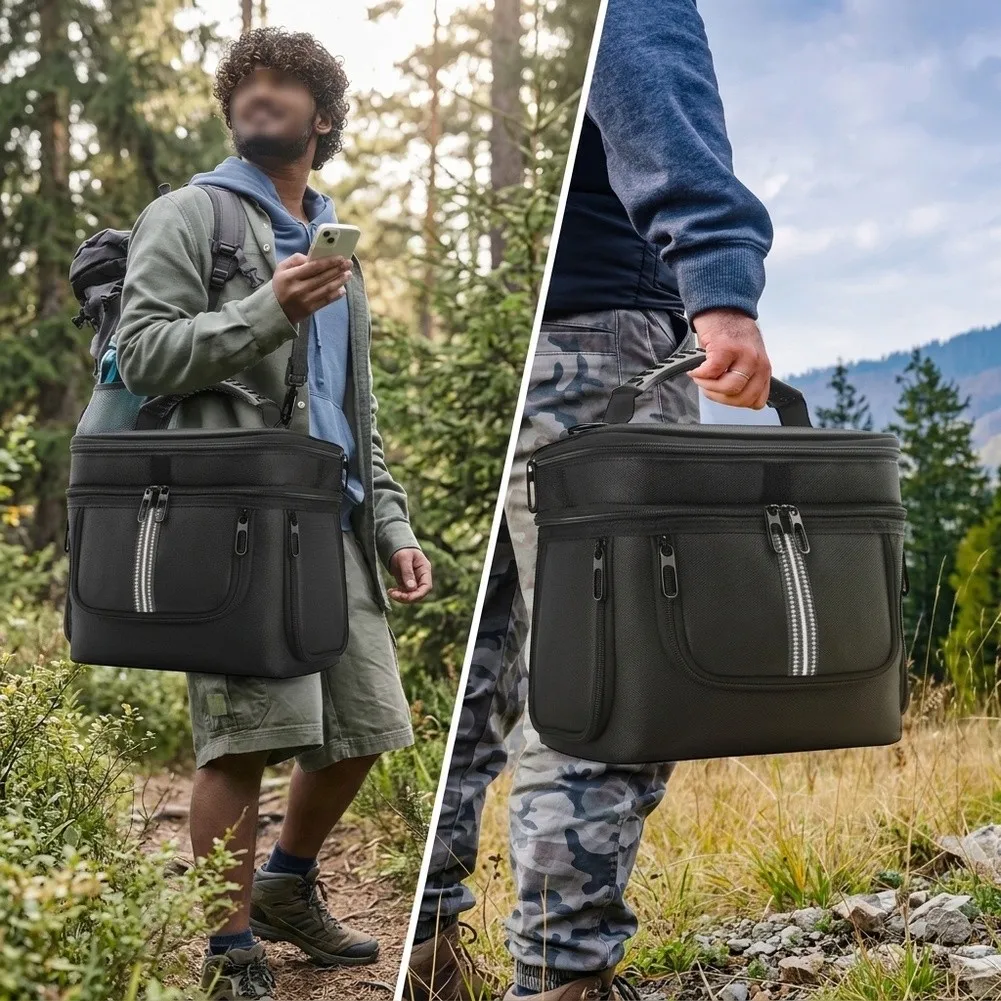 Padded Carrying Case For BLUETTI AC2A Portable Waterproof Anti-drop Protective Storage Bag With Shoulder Strap & Handle