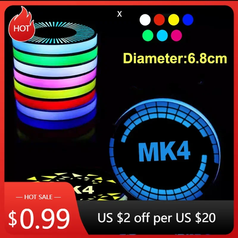 

Для VW VOLKSWAGEN 2026: Новые многоцветные интеллектуальные светодиодные подстаканники для автомобиля, декоративные подстаканники для напитков Ford MK4, атмосферная подсветка, USB-зарядка